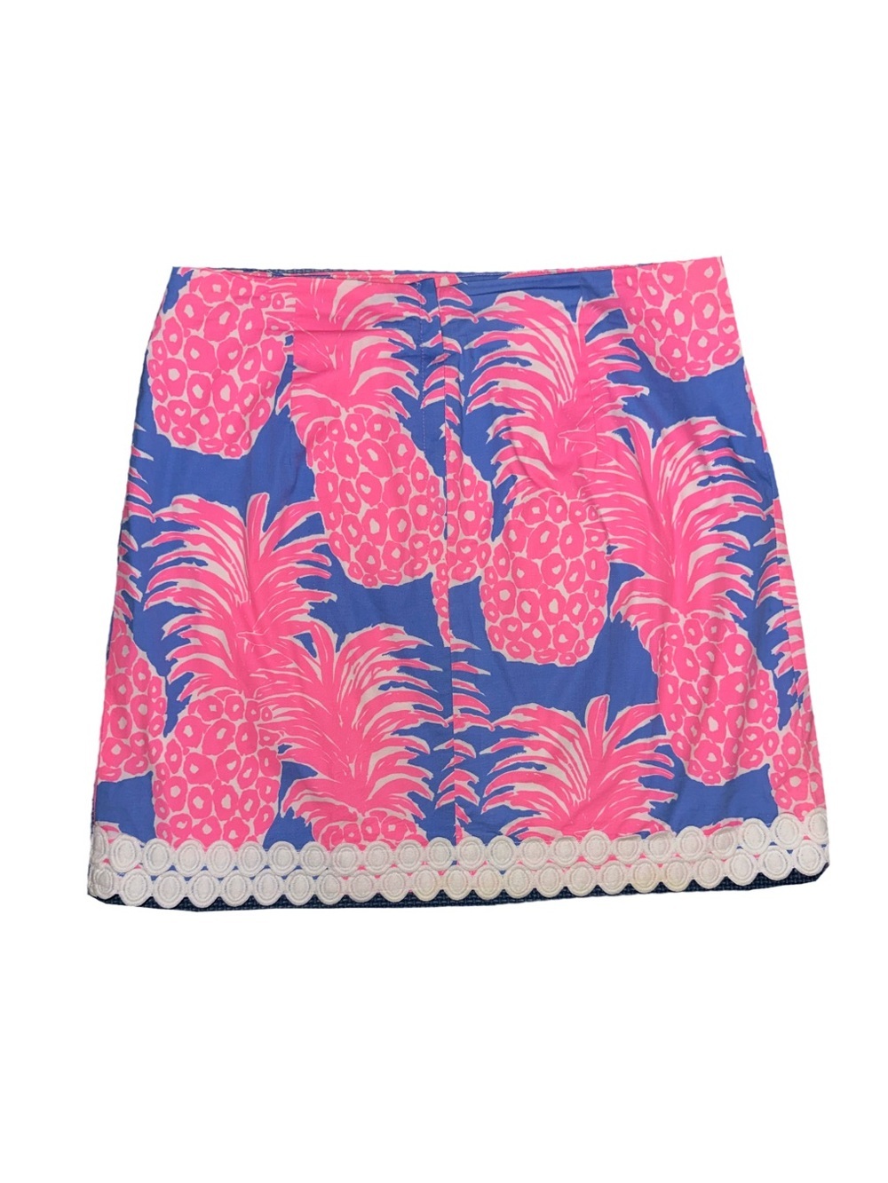 Lilly Pulitzer Izzy Skirt in Blue Haven Little Flamenco Pineapple Print Size 10 - Picture 4 of 9